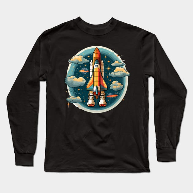 AI Generated Rocketship Long Sleeve T-Shirt by Keciu's Shop